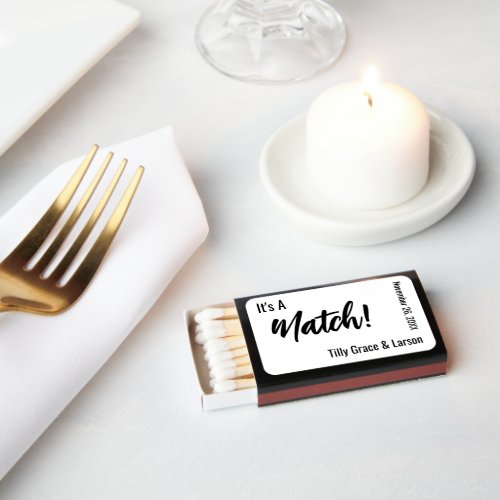Its a Match Simple Customizable Black  White Matchboxes