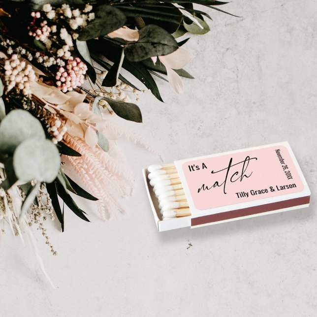 It's a Match! Simple Modern Elegant Pink Matchboxes (Creator Uploaded)