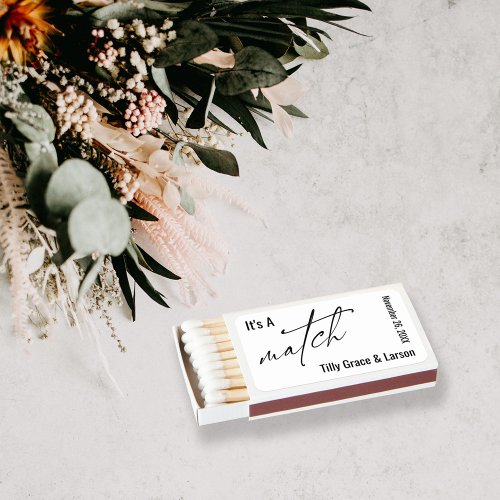 Its a Match Simple Modern Elegant Typography Matchboxes