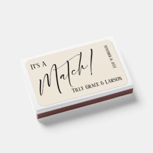It's a Match! Simple Typography Cream Matchboxes