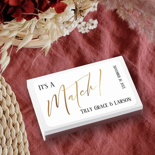 Its a Match Smooth Gold Simple Typography Matchboxes