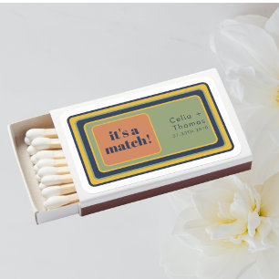 It's A Match Vintage Colors 60s Wedding Matchbox