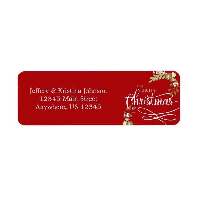 It's a Merry Christmas customizable Label (Front)