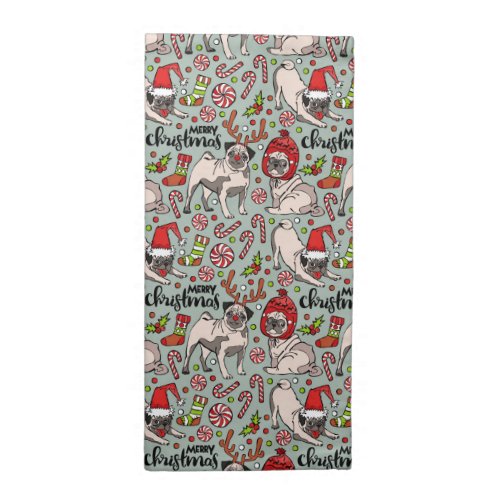 Its A Merry Pug Christmas Pattern Cloth Napkin