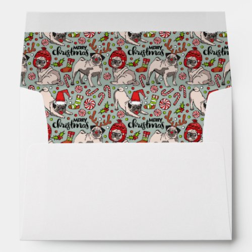 Its A Merry Pug Christmas Pattern Envelope