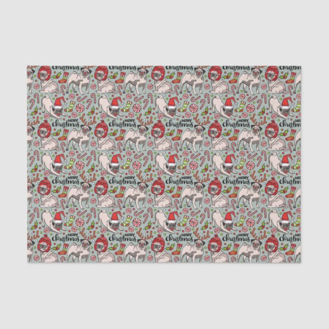 It's A Merry Pug Christmas Pattern Tissue Paper (Front)