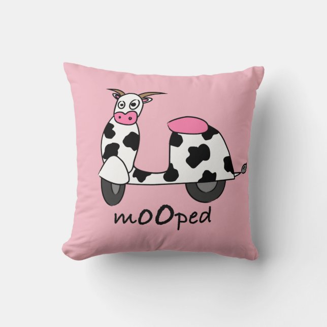 It's a Mooped! Throw Pillow (Front)