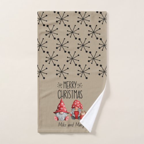 Its a Mr and Mrs Gnome Christmas Hand Towel