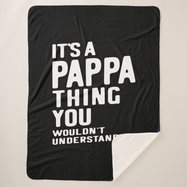 It's a Pappa Thing Father Gift Sherpa Blanket (Front)