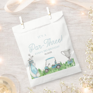 It's A Par-Three Blue Golf 3rd Birthday Party Favor Bag