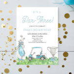 It's A Par-Three! Blue Golf 3rd Birthday Party Invitation<br><div class="desc">This is a It's A Par-Three! Blue Golf 3rd Birthday Party Invitation!</div>