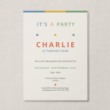Its a Party Colorful Typographic Kids Birthday
