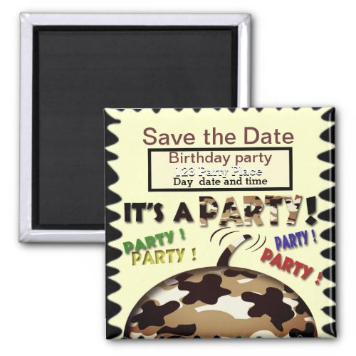 Its a Party Save the Date Magnet