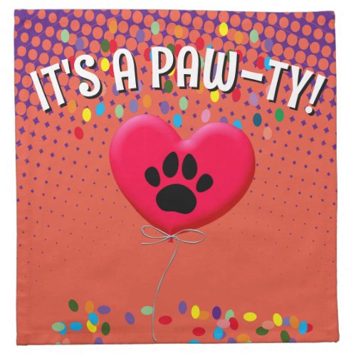 Its A Paw_Ty Dog Party Gradient Cloth Napkin