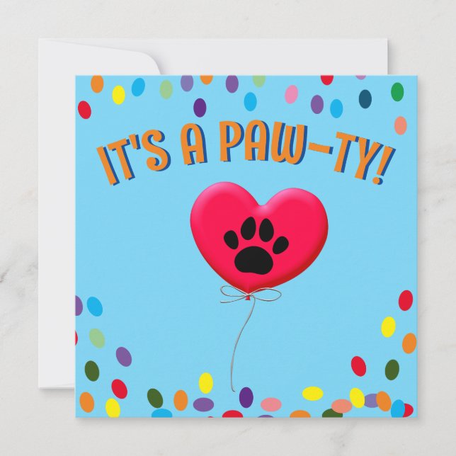 It's A Paw-Ty Dog Party Invitation (Front)