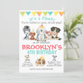 It's a Pawty Puppy Party Birthday Invitation (Standing Front)