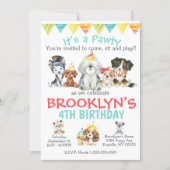 It's a Pawty Puppy Party Birthday Invitation (Front)