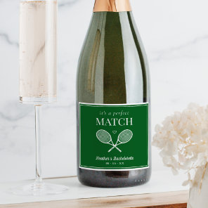 It's A Perfect Match Tennis Bachelorette Sparkling Wine Label