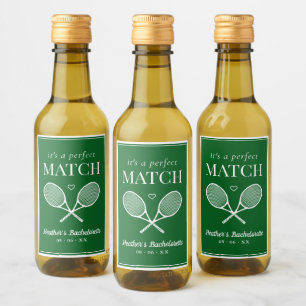It's A Perfect Match Tennis Bachelorette Wine Label