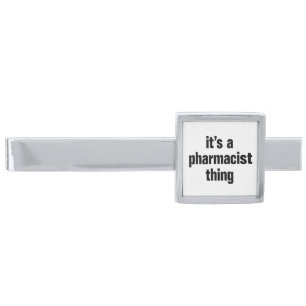 its a pharmacist thing silver finish tie clip