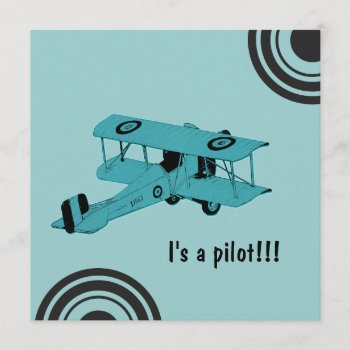 It's A Pilot - Baby Boy Announcement Card by justbecauseiloveyou at Zazzle