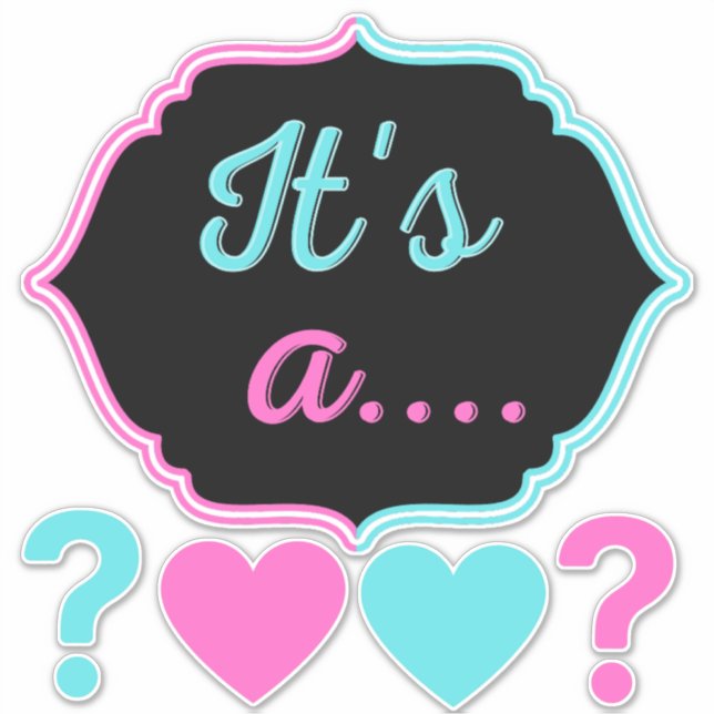 It's a...Pink & Blue Gender Reveal Baby Shower Sti Sticker (Front)