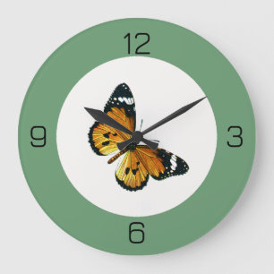 It's a Plain Tiger / African Queen Butterfly Party Large Clock