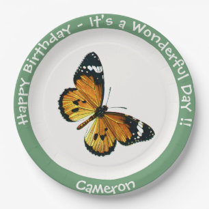It's a Plain Tiger / African Queen Butterfly Party Paper Plates