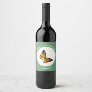 It's a Plain Tiger / African Queen Butterfly Party Wine Label