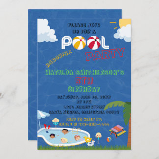 IT'S A Pool Party BIRTHDAY Invitation