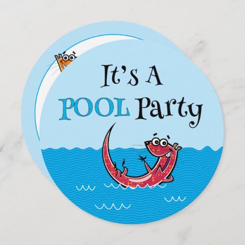 Its A Pool Party With Otters Invitations