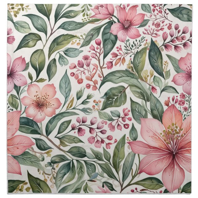 It's a pretty flower pattern napkin. cloth napkin (Front)