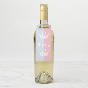 It's a...Prince Gender Reveal Party Favor Bottle Hanger Tag