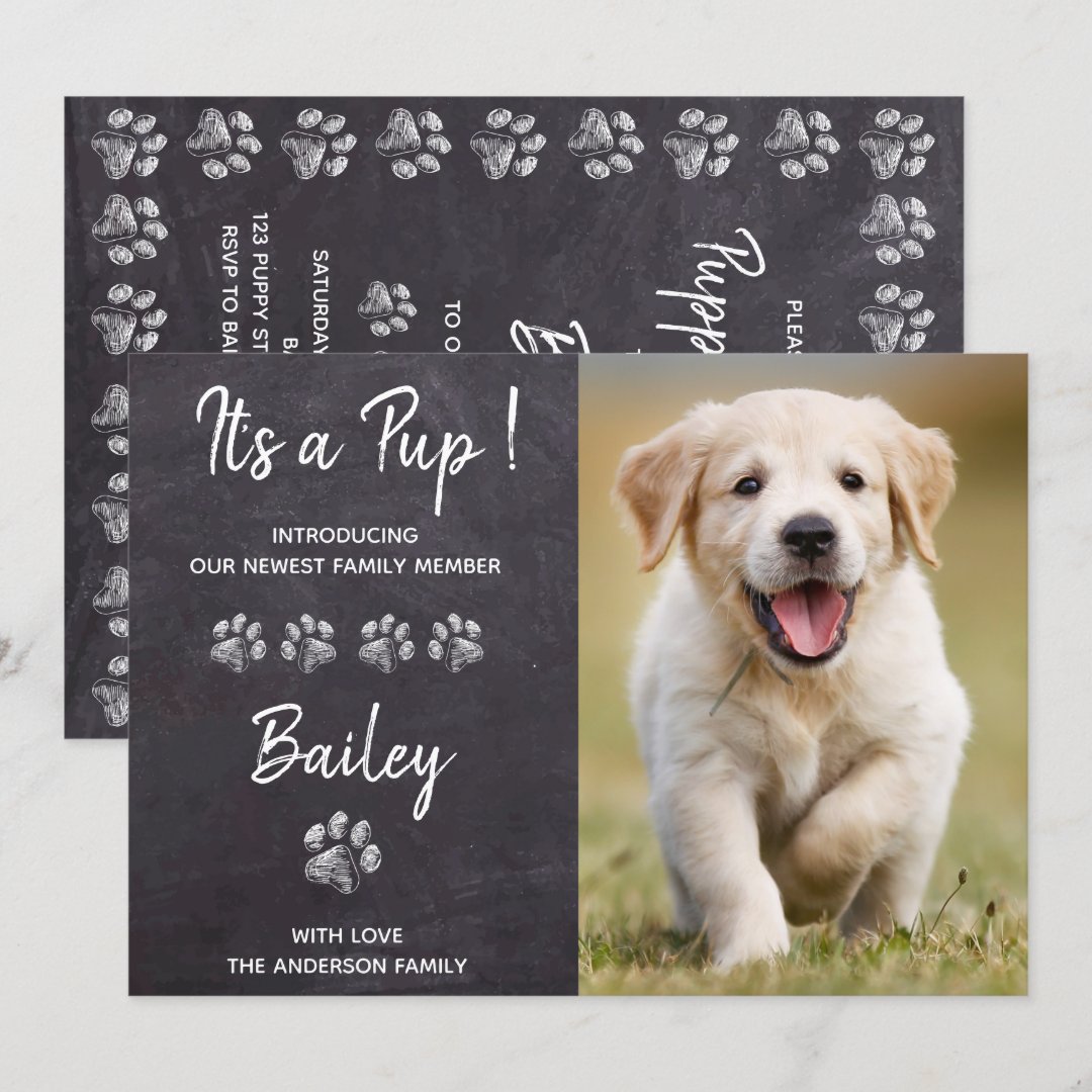 It's A Pup New Pet Dog Puppy Shower Invitation Zazzle