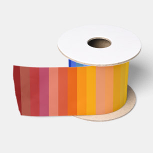It's a Rainbow Party, Multi-Colored Stripe Pattern Satin Ribbon