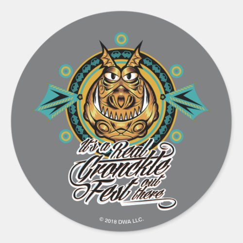Its a real Gronkle Fest out there Tribal Emblem Classic Round Sticker