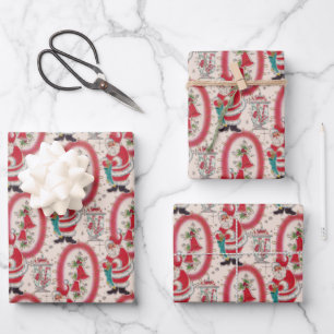 It's A Retro Christmas Wrapping Paper Sheets