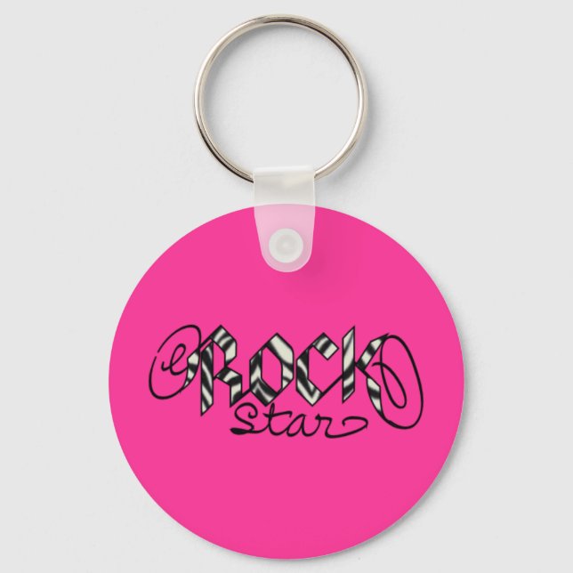 It's a Rock Star world! Keychain (Front)