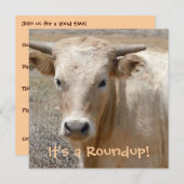 It's a Roundup! Cattle - Western Style Celebration Invitation (Front/Back)