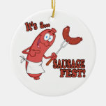 Its a Sausage Fest Funny Sausage Cooking Cartoon Ceramic Ornament