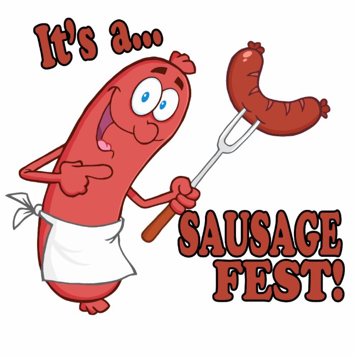 Its a Sausage Fest Funny Sausage Cooking Cartoon Cut Outs