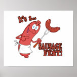 Its a Sausage Fest Funny Sausage Cooking Cartoon Poster