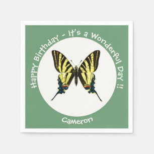 It's a Scarce Swallowtail Butterfly Birthday Party Napkins