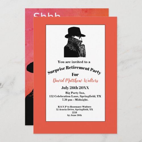 Its a Secret _ Surprise Retirement Party Invitation