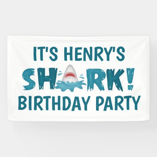 Its a SHARK Kid Birthday Party Banner