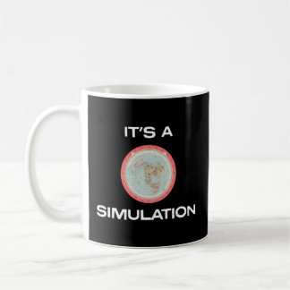 It'S A Simulation - Gleason Flat Earth Map Coffee Mug