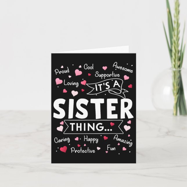 It's A Sister Thing Funny Sayings Cute Sister Moth Card (Front)