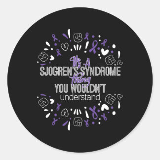 It's A Sjogrens Syndrome Awareness Support Ribbon Classic Round Sticker