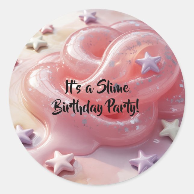 It's a Slime Birthday Party For Girl’s Classic Round Sticker (Front)