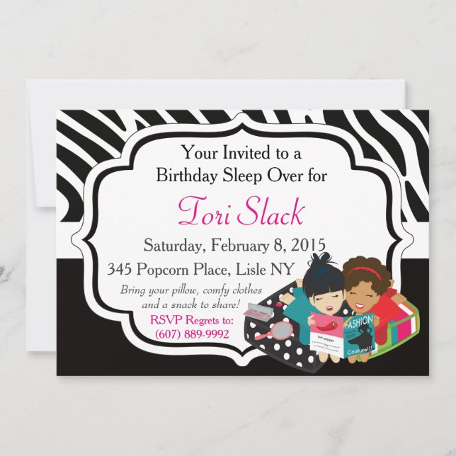 It's a Slumber Party! Invitation (Front)